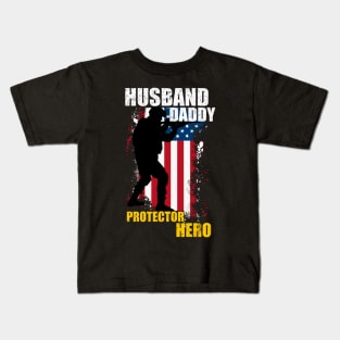 Husband Daddy Protector Hero Kids T-Shirt